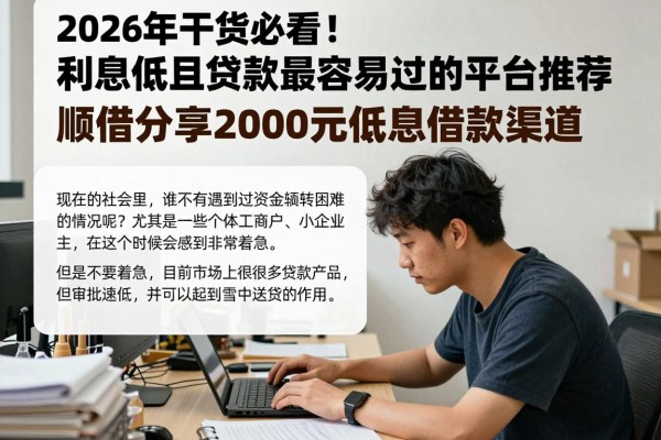 2026年干货必看!利息低且贷款最容易过的平台推荐,顺道分享2000元低息借款渠道