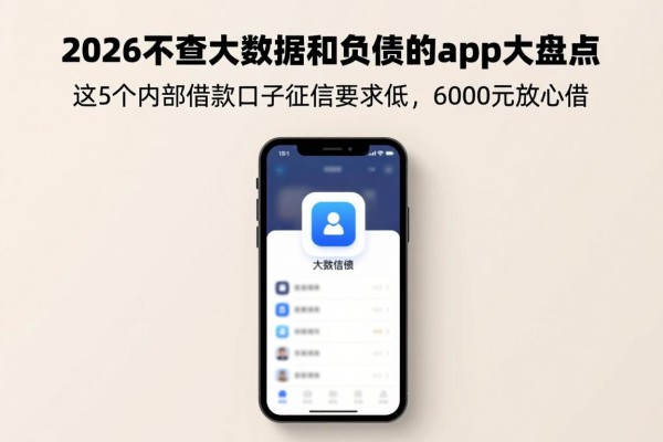 2026不查大数据和负债的app大盘点!这5个内部借款口子征信要求低,6000元放心借