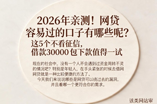 2026年亲测!网贷容易过的口子有哪些呢?这5个不看征信,借款30000包下款值得一试