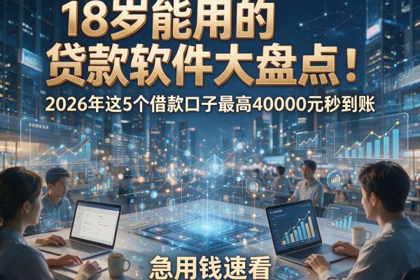 18岁能用的贷款软件大盘点:2026年这5个借款口子最高40000元秒到账,急用钱速看