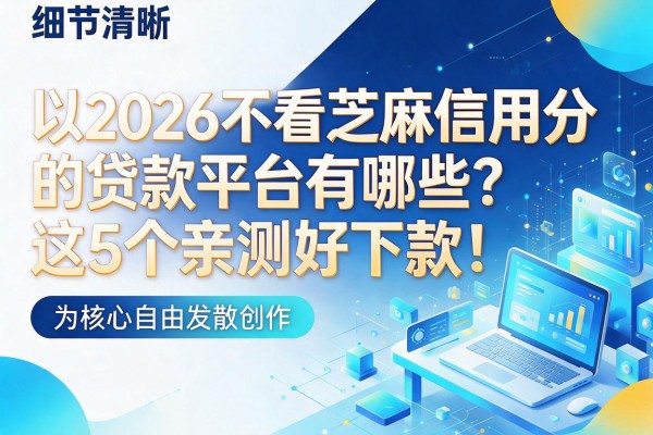 2026不看芝麻信用分的贷款平台有哪些？这5个亲测好下款！