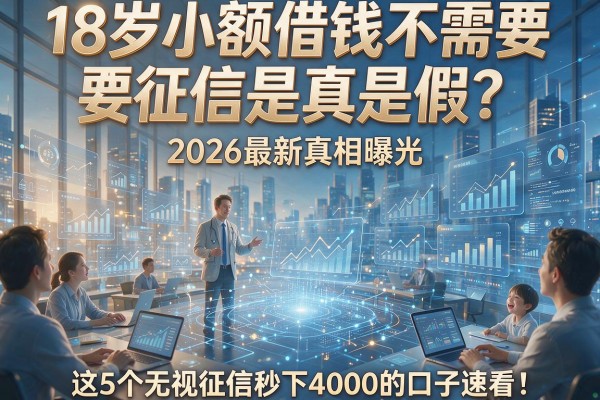 18岁小额借钱不需要征信是真是假？2026最新真相曝光，这5个无视征信秒下4000的口子速看