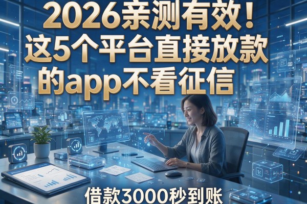 2026亲测有效！这5个平台直接放款的app不看征信，借款3000秒到账
