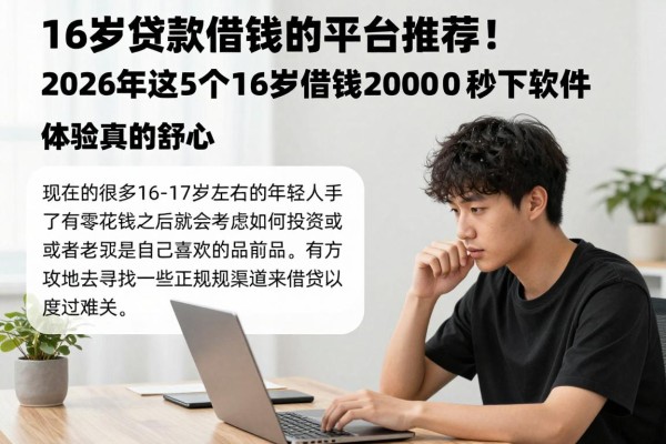 16岁贷款借钱的平台推荐!2026年这5个16岁借钱2000秒下软件,体验真的舒心