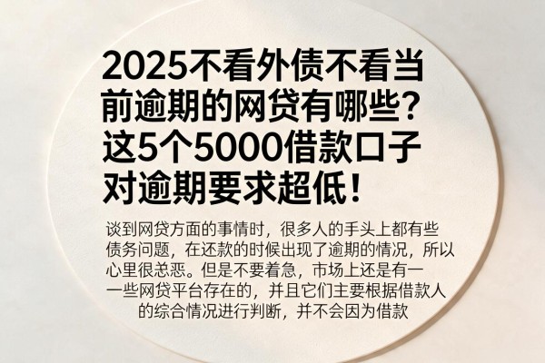 2025不看外债不看当前逾期的网贷有哪些?这5个5000借款口子对逾期要求超低!