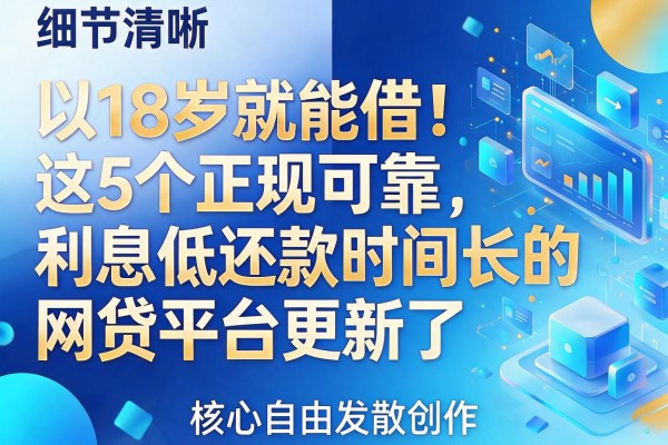 18岁就能借！这5个正规可靠、利息低还款时间长的网贷平台更新了