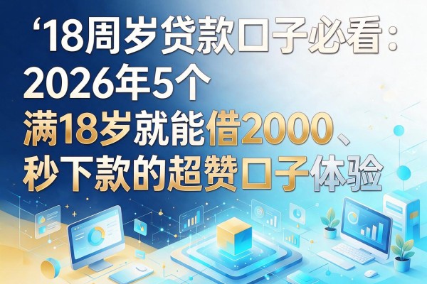 18周岁贷款口子必看:2026年5个满18岁就能借2000、秒下款的超赞口子体验