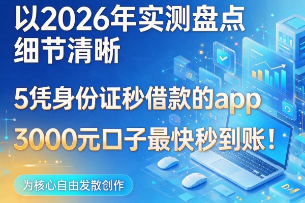 2026年实测盘点：5个凭身份证秒借款的app，3000元口子最快秒到账！