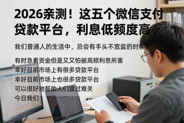 2026亲测!这五个微信支付宝贷款平台,利息低额度高