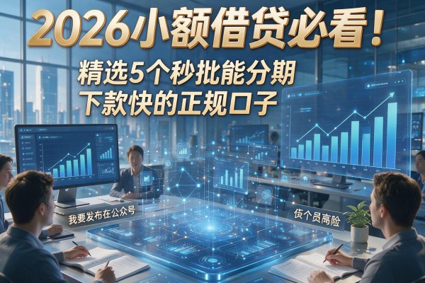 2026小额借贷必看！精选5个秒批能分期、下款快的正规口子