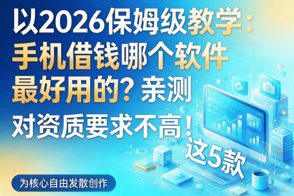 2026保姆级教学:手机借钱哪个软件最好用的?亲测这5款对资质要求不高!