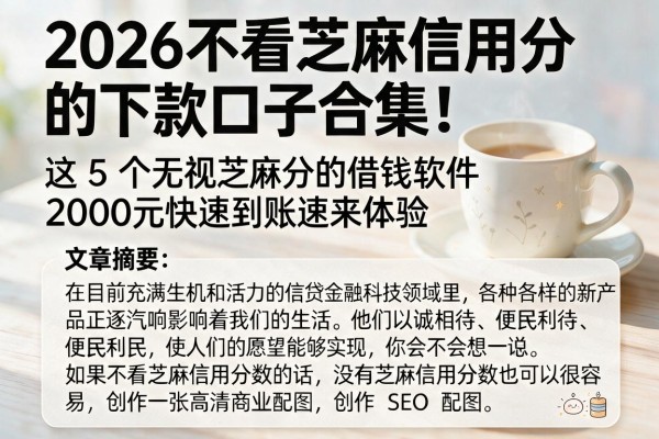 2026不看芝麻信用分的下款口子合集！这5个无视芝麻分的借钱软件，2000元快速到账速来体验