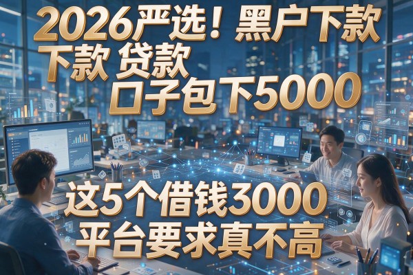 2026严选!黑户下款贷款口子包下5000,这5个借钱3000平台要求真不高
