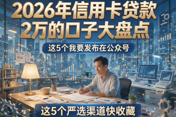 2026年信用卡贷款2万的口子大盘点，这5个严选渠道快收藏！