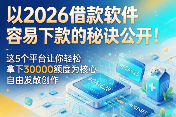 2026借款软件容易下款的秘诀公开！这5个平台让你轻松拿下30000额度