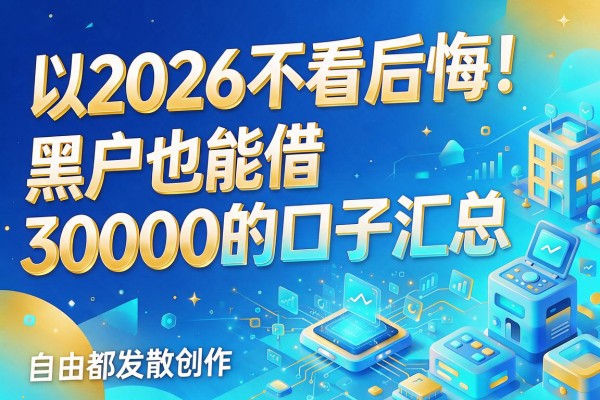 2026不看后悔!黑户也能借30000的口子汇总,这些借款平台黑户都能借钱