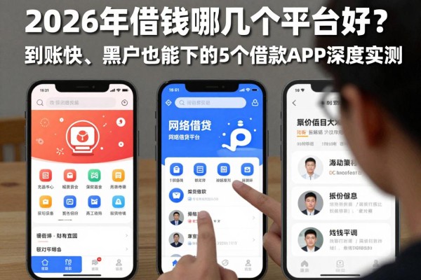 2026年借钱哪几个平台好?到账快、黑户也能下的5个借款APP深度实测!