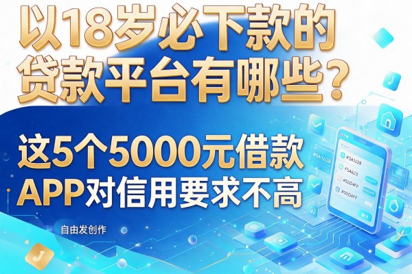18岁必下款的贷款平台有哪些?这5个5000元借款APP对信用要求不高