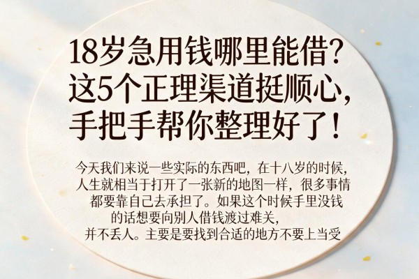 18岁急用钱哪里能借?这5个正规渠道挺顺心,手把手帮你整理好了!