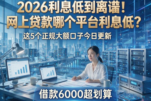 2026利息低到离谱!网上贷款哪个平台利息低?这5个正规大额口子今日更新,借款6000超划算!