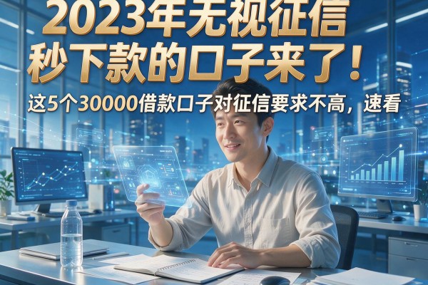 2023年无视征信秒下款的口子来了！这5个30000借款口子对征信要求不高，速看！