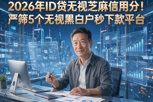 2026年ID贷无视芝麻信用分！严筛5个无视黑白户秒下款平台