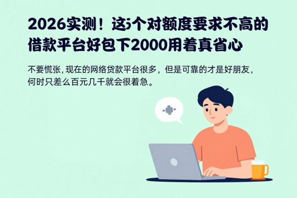 2026实测!这5个对额度要求不高的借款平台,好包下2000用着真省心