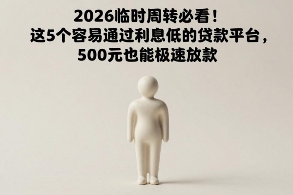 2026临时周转必看！这5个容易通过利息低的贷款平台，500元也能极速放款