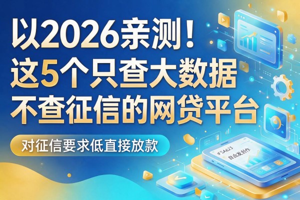 2026亲测！这5个只查大数据不查征信的网贷平台，对征信要求低直接放款