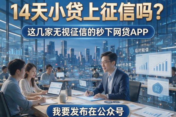 14天小贷上征信吗？这几家无视征信的秒下网贷APP，临时急需也能借！