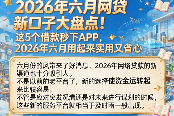 2026年六月网贷新口子大盘点!这5个借款秒下APP,2026年六月用起来实用又省心