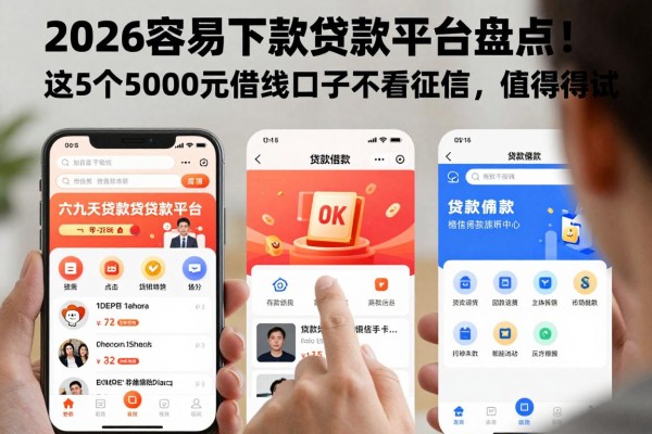 2026容易下款贷款平台盘点!这5个5000元借款口子不看征信,值得一试