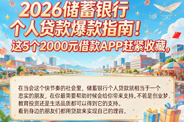 2026储蓄银行个人贷款爆款指南！这5个2000元借款APP赶紧收藏