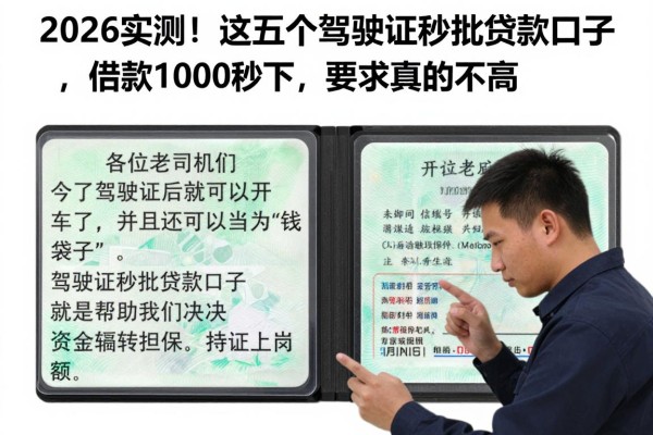 2026实测!这五个驾驶证秒批贷款口子,借款1000秒下,要求真的不高