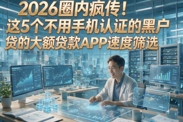 2026圈内疯传!这5个不用手机认证的黑户能贷的大额贷款APP速度筛选