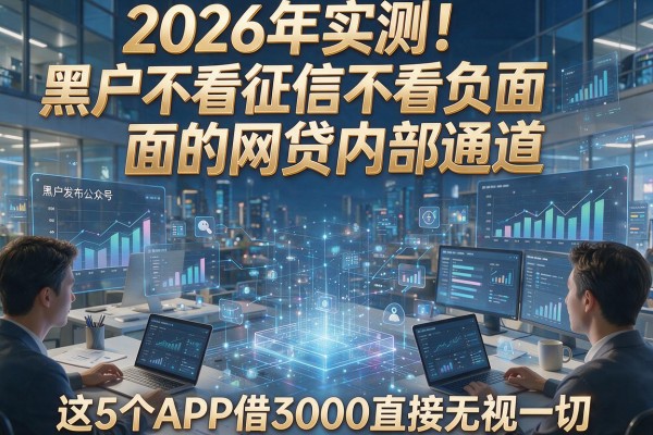 2026年实测!黑户不看征信不看负面的网贷内部通道,这5个APP借3000直接无视一切