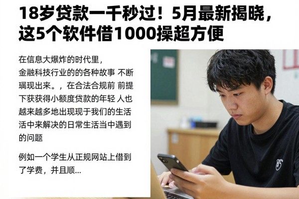 18岁贷款一千秒过！5月最新揭晓，这5个软件借10000操作超方便