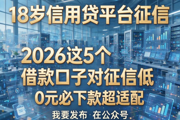 18岁信用贷平台征信，2026这5个借款口子对征信低，0元必下款超适配