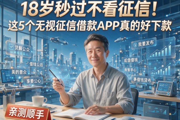 18岁秒过不看征信!这5个无视征信借款APP真的好下款,亲测顺手