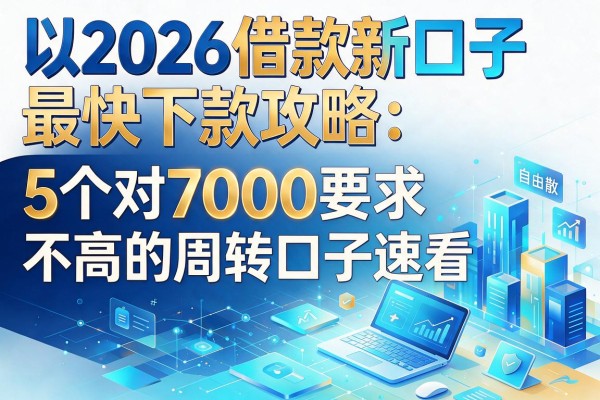 2026借款新口子最快下款攻略:5个对7000要求不高的周转口子速看