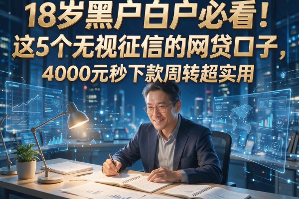 18岁黑户白户必看!这5个无视征信的网贷口子,4000元秒下款周转超实用