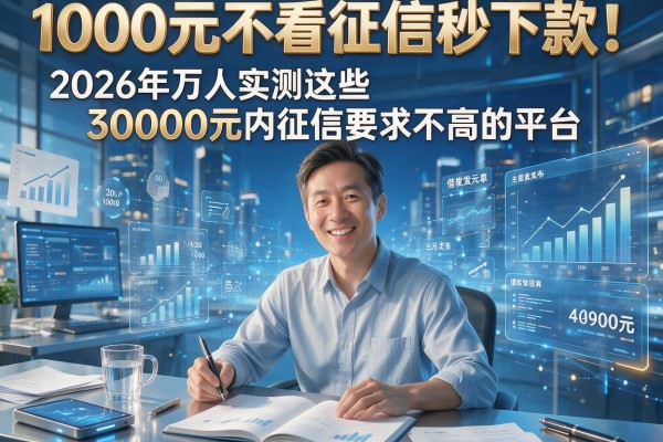 1000元不看征信秒下款！2026年万人实测这些30000元内征信要求不高的平台