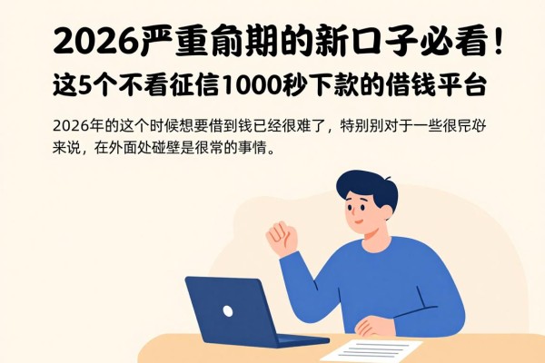 2026严重逾期的新口子必看!这5个不看征信1000秒下款的借钱平台,急用钱速来