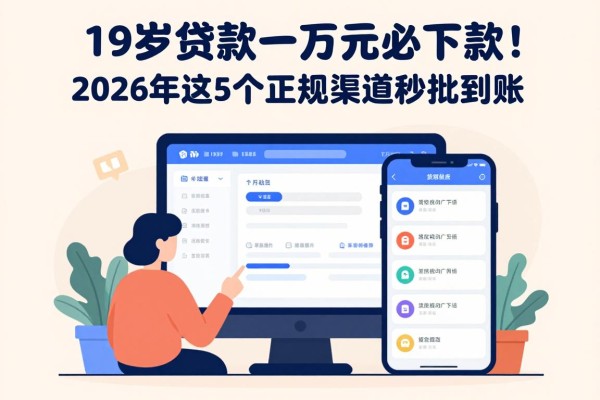 19岁贷款一万元必下款!2026年这5个正规渠道秒批到账,附19岁借5000必下款软件