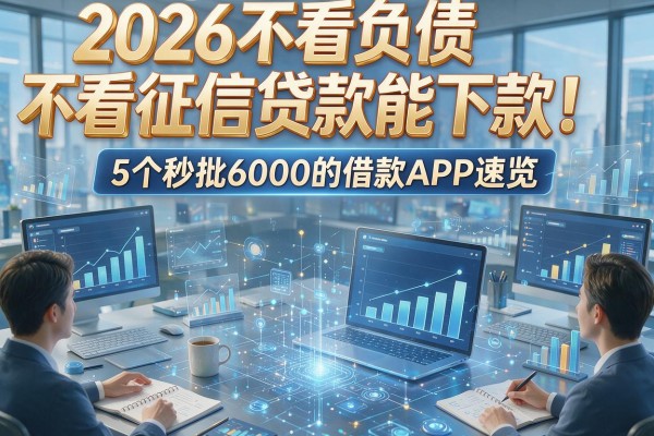 2026不看负债不看征信贷款能下款!5个秒批6000的借款APP速览