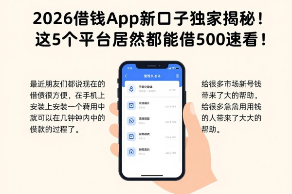 2026借钱app新口子独家揭秘!这5个平台居然都能借500速看!