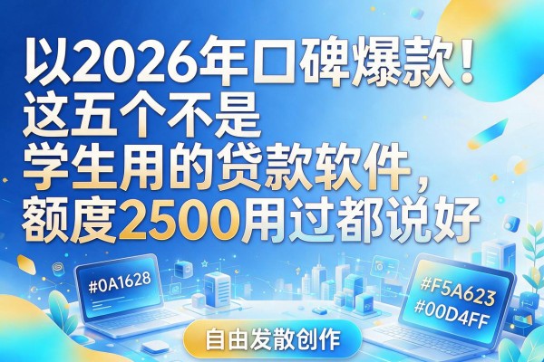 2026年口碑爆款！这五个不是学生用的贷款软件，额度2500用过都说好