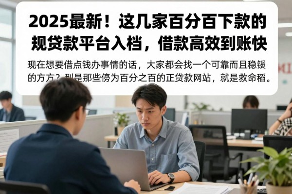 2025最新！这几家百分百下款的正规贷款平台入档，借款高效到账快