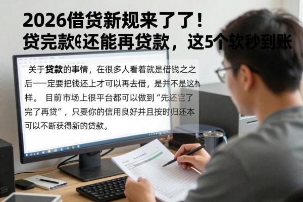 2026借贷新规来了!贷完款还能再贷款,这5个软件借款秒到账