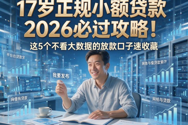 17岁正规小额贷款2026必过攻略!这5个不看大数据的放款口子速收藏